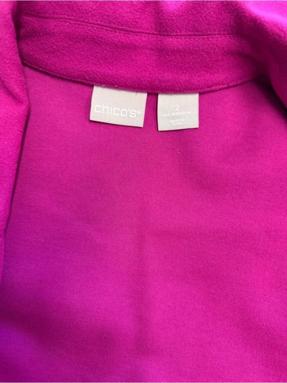 Chico's Vibrant Fuchsia Single-Button Trench Coat - Picture 7 of 8